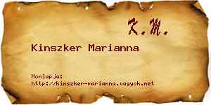 Kinszker Marianna névjegykártya